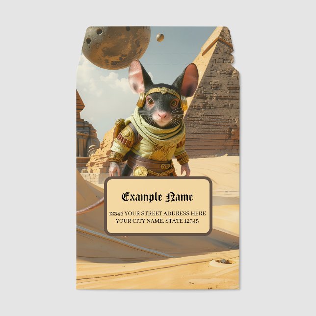 Steampunk Desert Explorer Mouse Envelope Mailers (Front)