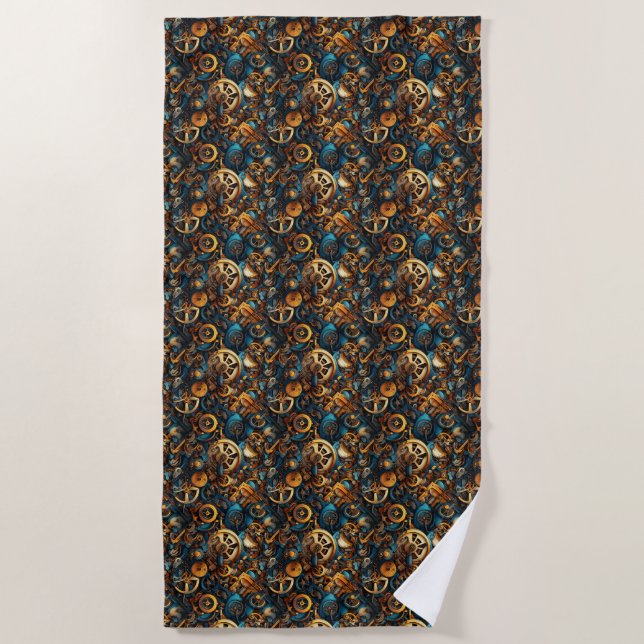 Steampunk Design Beach Towel (Front)