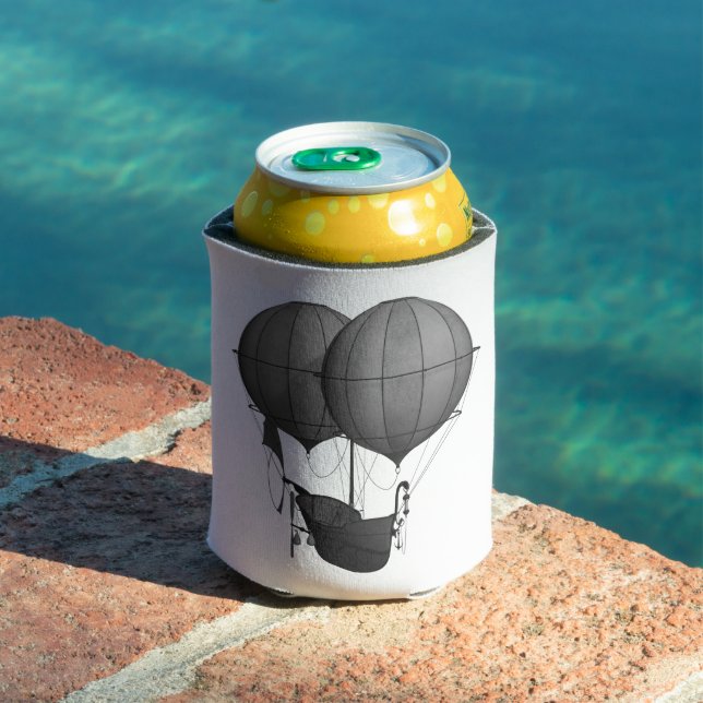 Steampunk Design Black and White Flying Machine Can Cooler (In Situ Pool)
