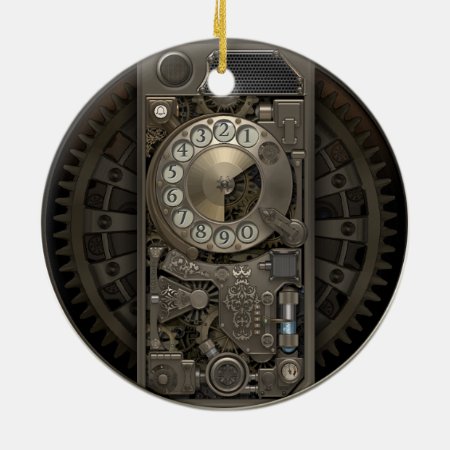 Steampunk Device - Rotary Dial Phone. Ceramic Ornament