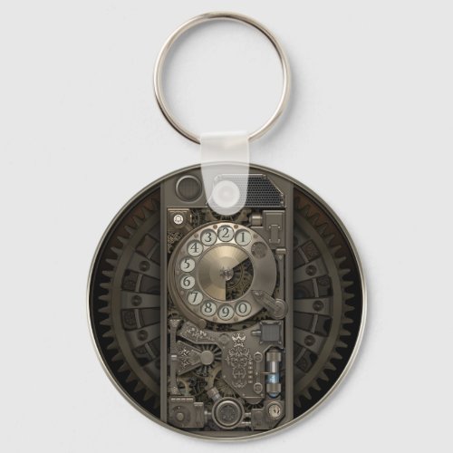 Steampunk Device _ Rotary Dial Phone Keychain