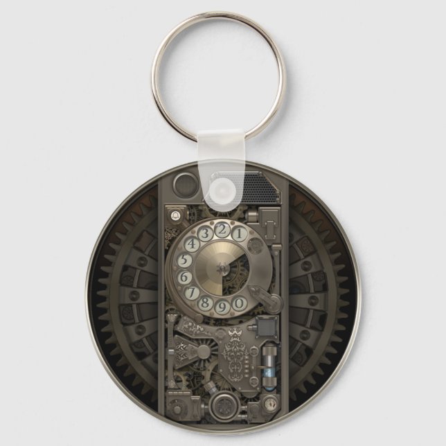 Steampunk Device - Rotary Dial Phone. Keychain (Front)