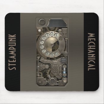 Steampunk Device - Rotary Dial Phone. Mouse Pad by VintageStyleStudio at Zazzle