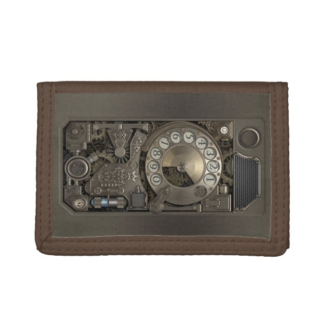 Steampunk Device - Rotary Dial Phone. Trifold Wallet (Front)