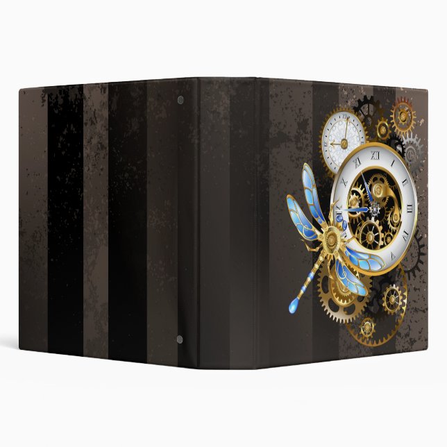 Steampunk Dials with Dragonfly 3 Ring Binder (Background)