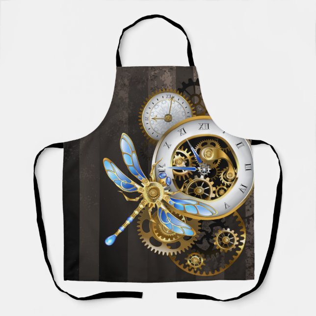 Steampunk Dials with Dragonfly Apron (Front)