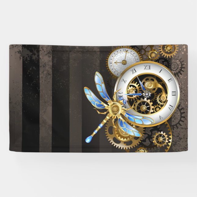 Steampunk Dials with Dragonfly Banner (Horizontal)