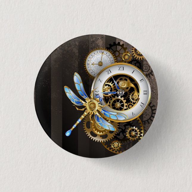 Steampunk Dials with Dragonfly Button (Front)