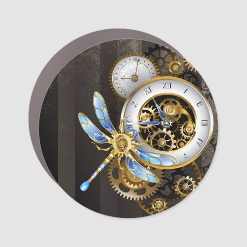 Steampunk Dials with Dragonfly Car Magnet