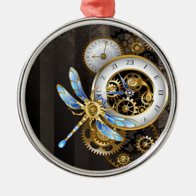 Steampunk Dials with Dragonfly Metal Ornament (Front)