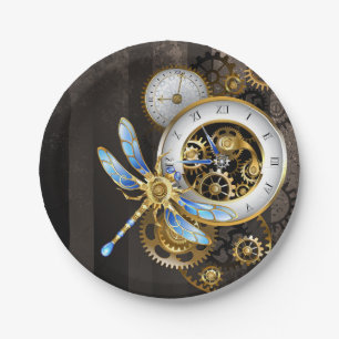 Steampunk Dials with Dragonfly Paper Plates
