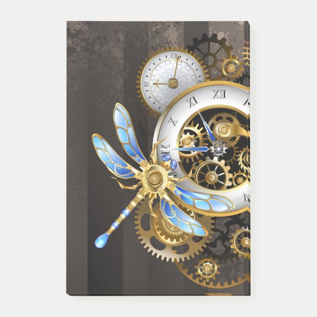 Steampunk Dials with Dragonfly Post-it Notes (Front)