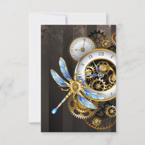 Steampunk Dials with Dragonfly Thank You Card