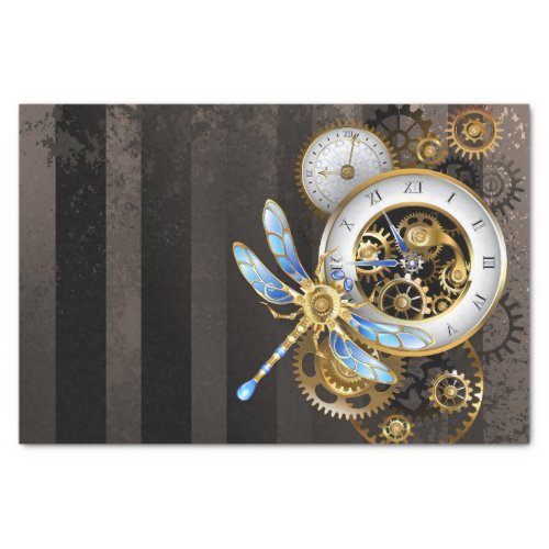 Steampunk Dials with Dragonfly Tissue Paper