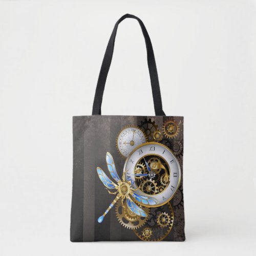 Steampunk Dials with Dragonfly Tote Bag