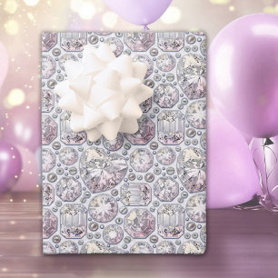 Steampunk Diamonds Pearls Birthday Wrapping Paper Sheets