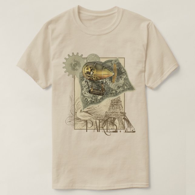 Steampunk Dirigible Air Tour T-Shirt (Design Front)
