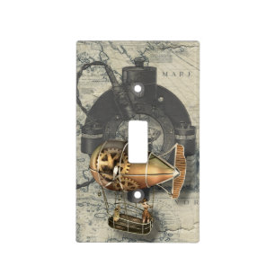 Steampunk Dirigible Balloon Ride Light Switch Cover