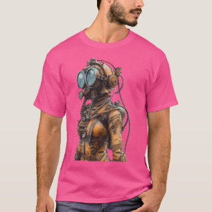 Steampunk Diver Vintage Diving Suit Art Retro Sci- T-Shirt