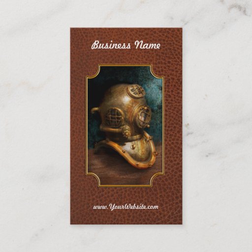 Customizable Steampunk - Diving - The diving helmet Business Card Template