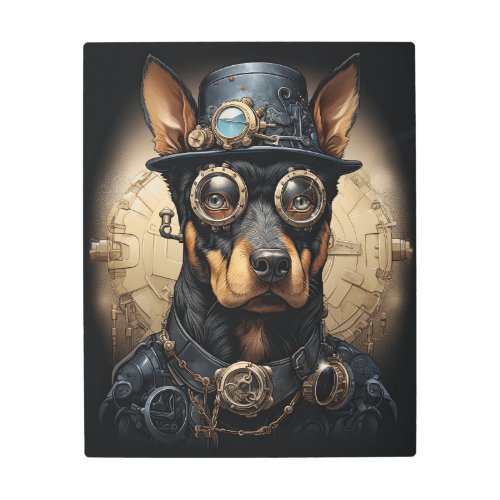 STEAMPUNK DOBERMAN METAL PRINT