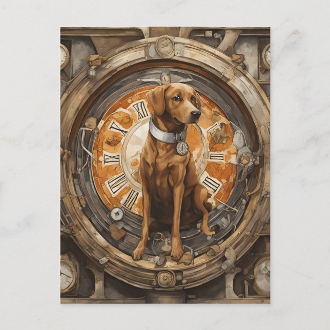 Steampunk Dog Postcard (Front)