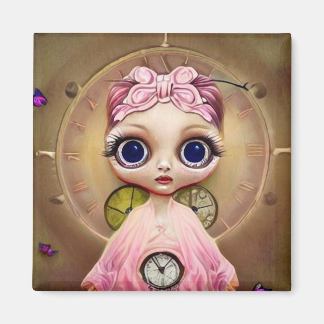 Steampunk Doll in Pink Magnet (Front)