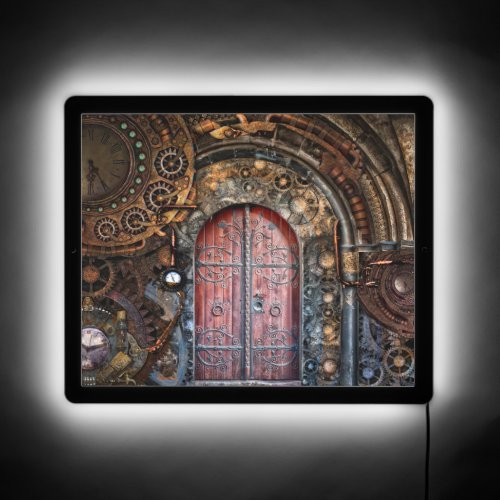 steampunk door LED sign