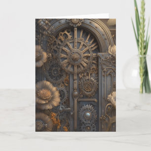 Steampunk Door Missing You Card