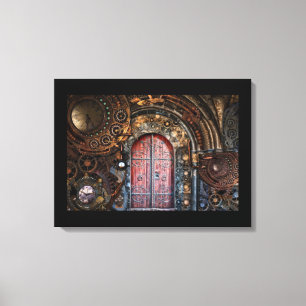 steampunk door wrapped canvas