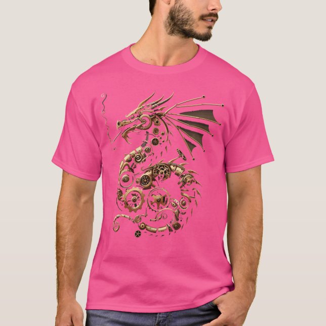 Steampunk Dragon Art Gears Graphic Design Artwork  T-Shirt (Front)
