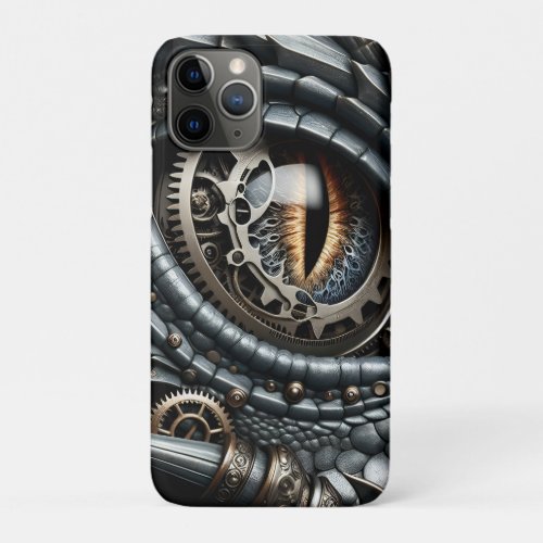 Steampunk Dragon Eye Closeup Ai Art iPhone 11 Pro Case