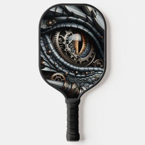 Steampunk Dragon Eye Closeup Ai Art Personalized Pickleball Paddle