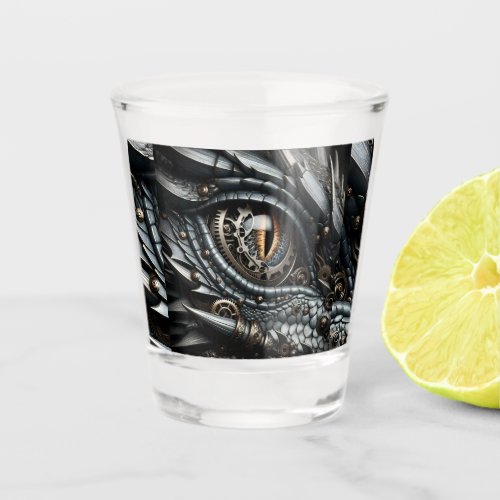 Steampunk Dragon Eye Closeup Ai Art Personalized Shot Glass