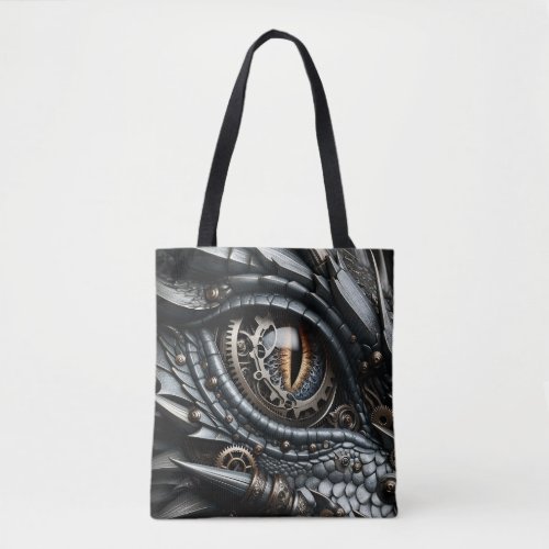 Steampunk Dragon Eye Closeup Ai Art Tote Bag