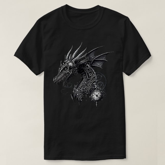 Steampunk Dragon fantasy Illustration 1 T-Shirt (Design Front)