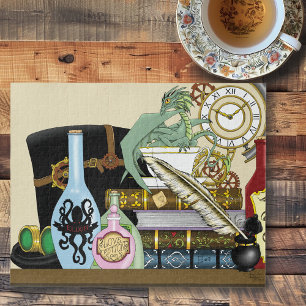 Steampunk Dragon Magic Potions Fantasy Alchemy Jigsaw Puzzle