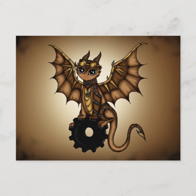 Steampunk Dragon Postcard (Front)