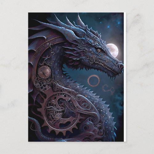 Steampunk Dragon Postcard