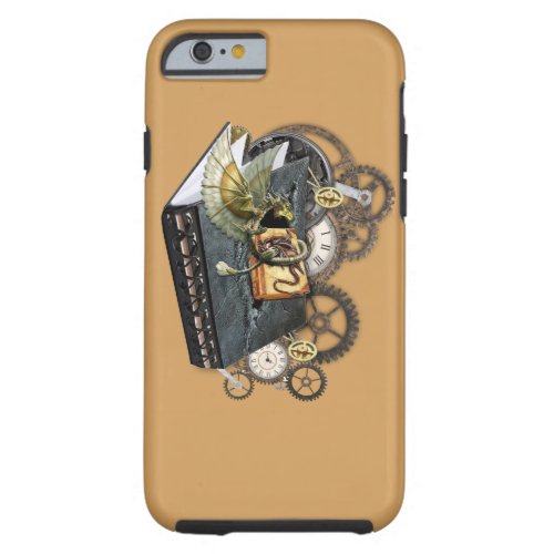 Steampunk dragon story books tough iPhone 6 case