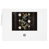 Steampunk Dragonflies on brown striped background (Back Horizontal)