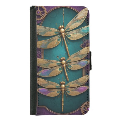 Steampunk Dragonflies Samsung Galaxy S5 Wallet Case