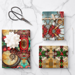 Steampunk Dreams with Holly Wrapping Paper Sheets