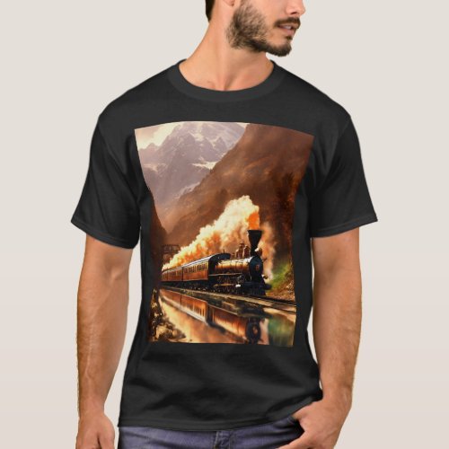 Steampunk Dreamscape Copper Locomotive T_Shirt