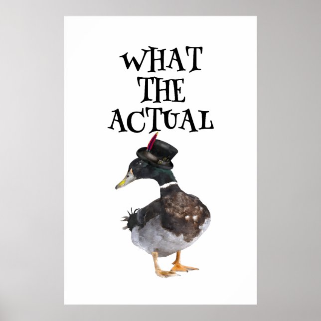 Steampunk Duck Print Funny Bird Quote Art (Front)
