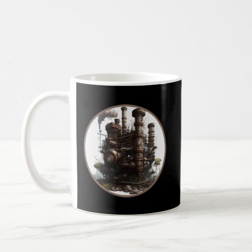Steampunk Dystopian City Retro Scifi Mechanical Ge Coffee Mug