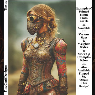Steampunk Dystopian Woman, Armor EK3L Decoupage Tissue Paper