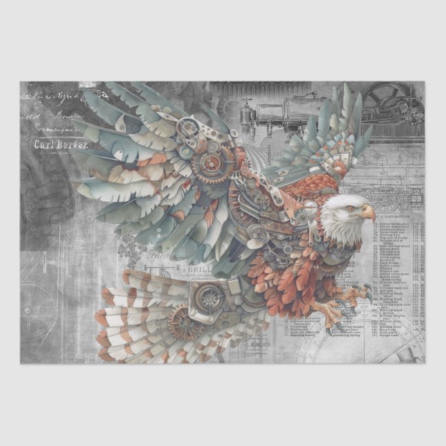 Steampunk Eagle Tissue Paper (Front)