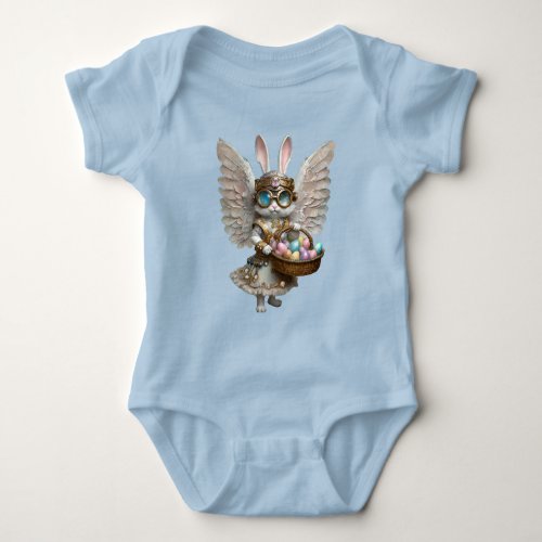 Steampunk Easter Bunny Angel Girl Baby Bodysuit