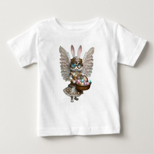 Steampunk Easter Bunny Angel Girl Baby T_Shirt